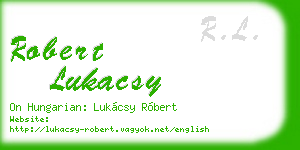 robert lukacsy business card